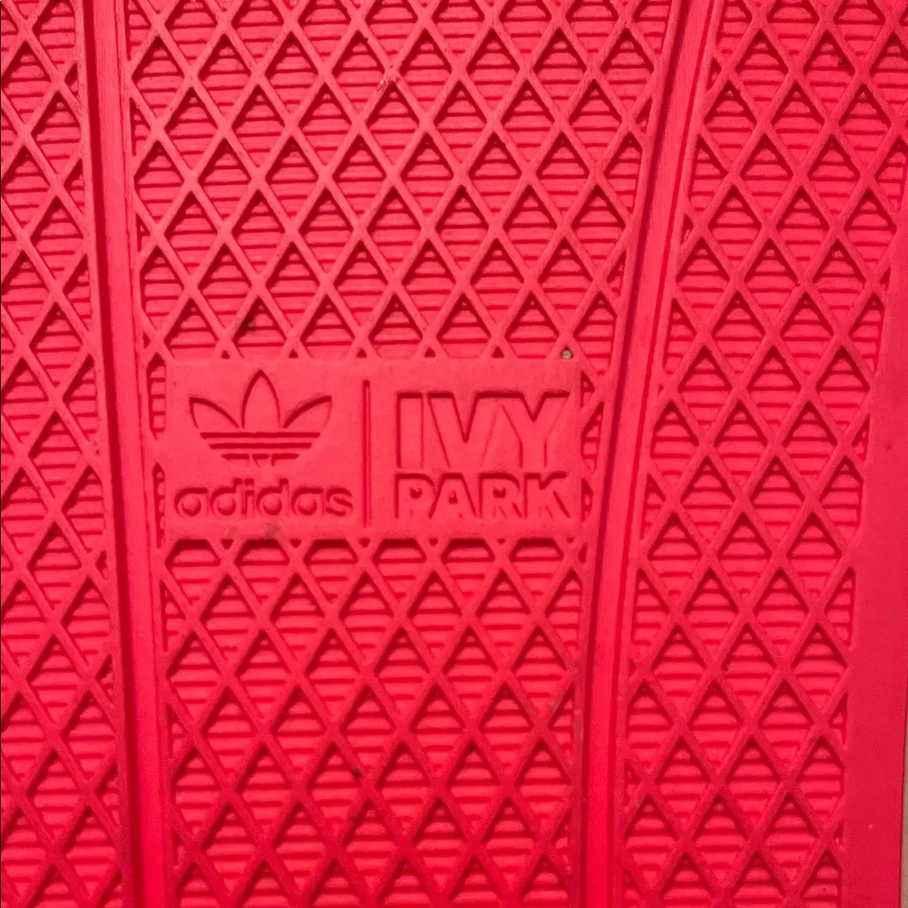 Adidas Ivy Park Red Slide Sandals with dust bag, size 8‎